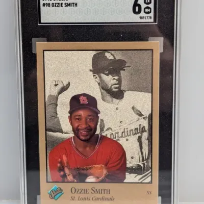 SGC-graded 6 (EX/NM) 1992 Studio #98 Ozzie Smith baseball card in a protective slab.