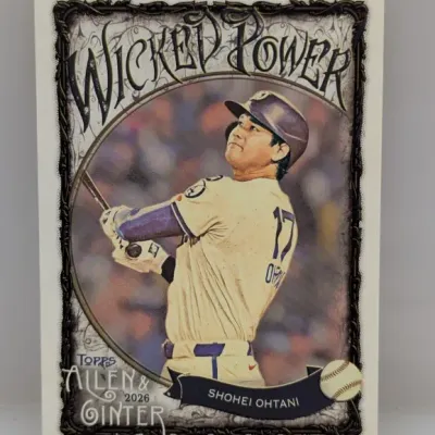 Topps Allen & Ginter "Wicked Power" Shohei Ohtani baseball card in excellent condition.