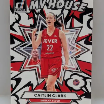 Donruss "My House" insert trading card featuring Caitlin Clark of the Indiana Fever in sharp condition.