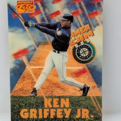 1995 Sportflics Ken Griffey Jr. Hammer Team baseball trading card.