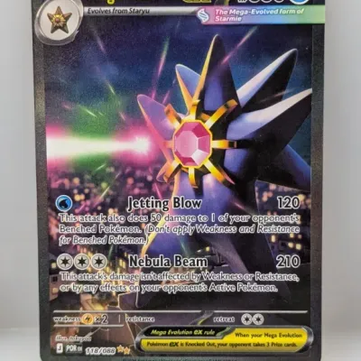 Mega Starmie ex full-art ultra rare Pokémon trading card, numbered 118/088.