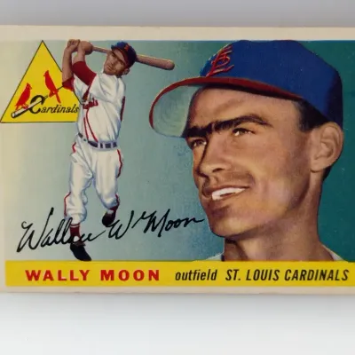 1955 Topps Wally Moon St. Louis Cardinals baseball card #11.