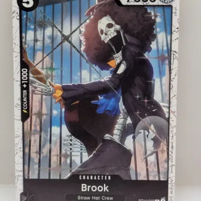 One Piece Card Game Brook character card (ST14-010), featuring holographic full-art illustration in near-mint condition.