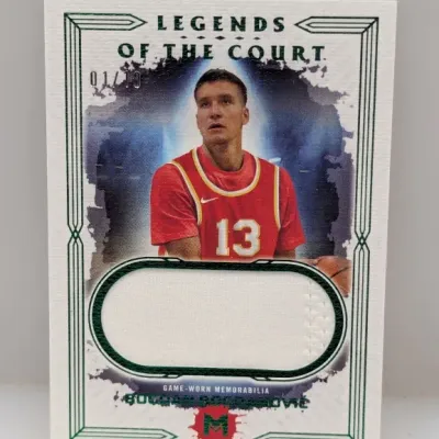 Bogdan Bogdanović 'Legends of the Court' game-worn memorabilia sports trading card, serial-numbered 01/10.