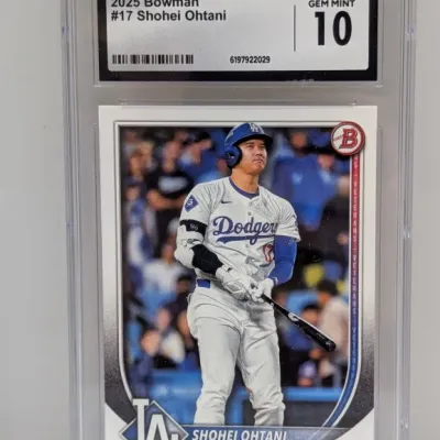 CGC Gem Mint 10 graded 2025 Bowman #17 Shohei Ohtani baseball card in a protective slab.