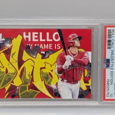 PSA GEM MT 10 graded 2023 Topps Big League Shohei Ohtani Roll Call Wildstyle Edition trading card #RC3.