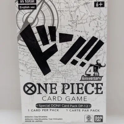 Sealed Bandai Namco One Piece Card Game Special DON!! Card Pack DP-12, English version produced for the 4th Anniversary.