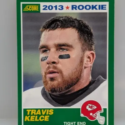 2013 Score Travis Kelce rookie trading card, Kansas City Chiefs tight end.