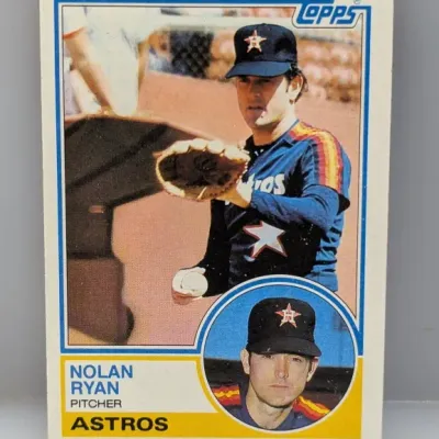 1981 Topps Nolan Ryan baseball card (#240) depicting him as a pitcher for the Houston Astros, in good condition with sharp corners.