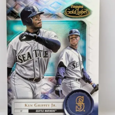 1999 Topps Gold Label Class 2 Ken Griffey Jr. trading card (#100) featuring holographic foil elements.
