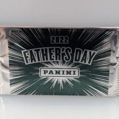 Sealed 2022 Panini Father's Day promotional sports card pack in original foil packaging.