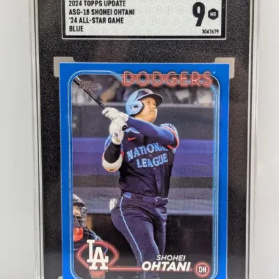 SGC 9 Mint graded 2024 Topps Update Shohei Ohtani All-Star Game Blue parallel trading card #ASG-18 in protective slab.