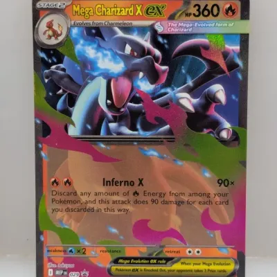 Mega Charizard X ex Pokémon trading card, numbered 029 from the Mega Evolution series.