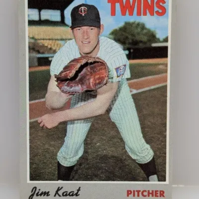 1970 Topps Jim Kaat #430 baseball card featuring the Minnesota Twins pitcher.