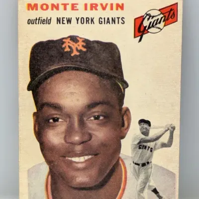 Vintage 1954 Topps Monte Irvin #148 baseball card featuring the New York Giants outfielder.