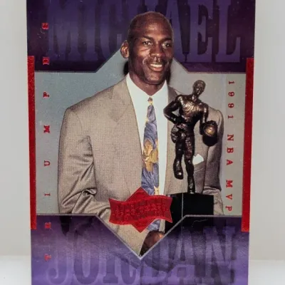 1999-00 Upper Deck 'Athletes of the Century' Michael Jordan Triumphs 1991 NBA MVP trading card #82.