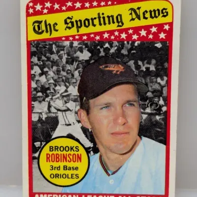 1968 Topps Brooks Robinson #363 American League All-Star baseball card featuring The Sporting News banner design.