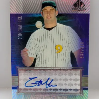 2004 SP Prospects autographed Garrett Mock draft pick baseball card, numbered 536 of 600.