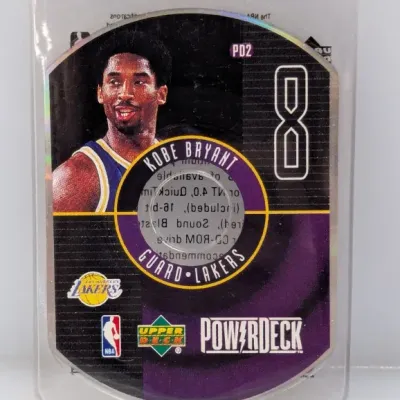 Upper Deck PowerDeck Kobe Bryant CD-ROM trading card #PD2, sealed in a protective sleeve.