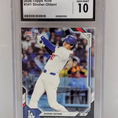 CGC-graded Gem Mint 10 2024 Topps Now #341 Shohei Ohtani trading card in protective slab.