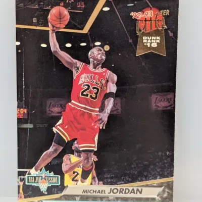 1992-93 Fleer Ultra Michael Jordan Dunk Rank trading card #16 featuring the Chicago Bulls guard.