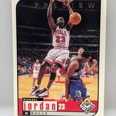 1998-99 Upper Deck Choice Michael Jordan 'Preview' insert trading card #23 in good condition.