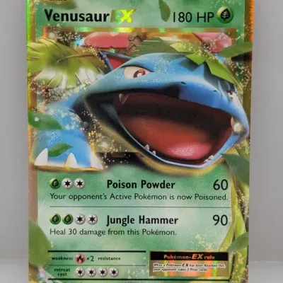 2016 Pokémon Venusaur EX holofoil trading card from the XY Evolutions set, numbered 1/108.