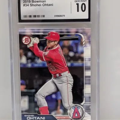 CGC-graded 10 Gem Mint 2019 Bowman #34 Shohei Ohtani baseball trading card in a protective slab.