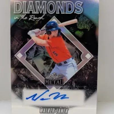 Leaf Metal 'Diamonds in the Rough' autographed baseball card featuring Walker Janek.