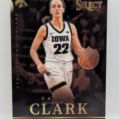 2023-24 Panini Select Artistic Selections Caitlin Clark Iowa Hawkeyes trading card.