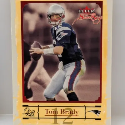 Fleer Sweet Sigs Tom Brady New England Patriots football trading card.