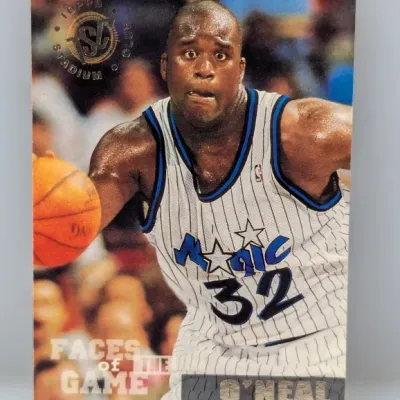 1993-94 Topps Stadium Club 'Faces of the Game' Shaquille O'Neal basketball card #181 in good condition.