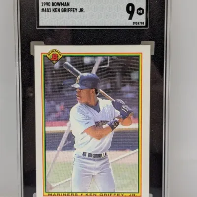 SGC-graded 9 Mint 1990 Bowman #481 Ken Griffey Jr. baseball card encased in a protective slab.