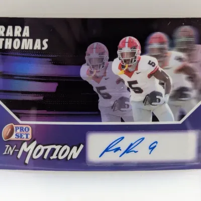 Pro Set In-Motion autographed trading card featuring Georgia Bulldogs wide receiver Rara Thomas.