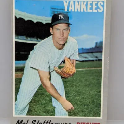 1968 Topps Mel Stottlemyre #420 New York Yankees baseball card in good condition with minor corner wear.
