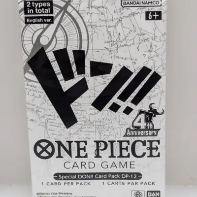 Sealed One Piece Card Game Special DON!! Card Pack DP-12, English version 4th Anniversary booster pack by Bandai Namco.