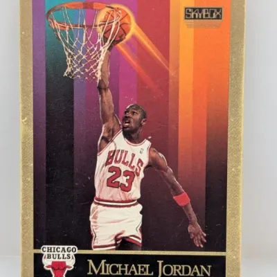 1990-91 SkyBox Michael Jordan #41 basketball trading card in raw condition showing edge and corner wear.