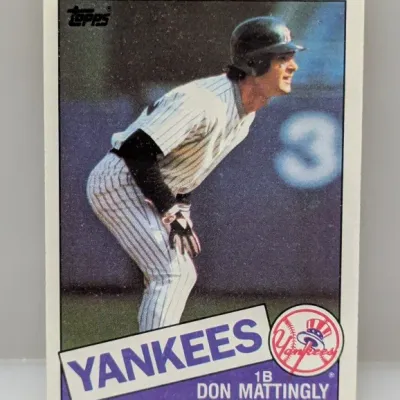 1984 Topps Don Mattingly rookie baseball card #218, featuring the New York Yankees first baseman in good condition.