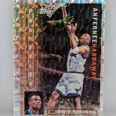 1996-97 Topps Profiles Anfernee Hardaway holographic insert trading card in well-preserved condition.