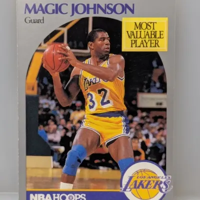 1990-91 NBA Hoops Magic Johnson Most Valuable Player trading card #270 in standard un-graded condition.