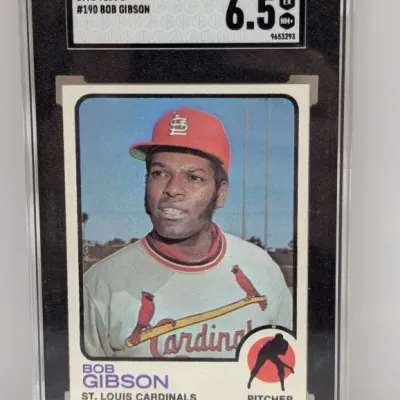 SGC-graded 6.5 EX/NM+ 1973 Topps Bob Gibson #190 baseball card in a protective slab.