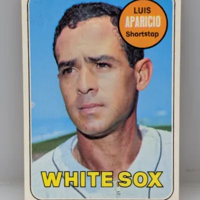 1968 Topps Luis Aparicio #310 baseball trading card featuring the Chicago White Sox shortstop.