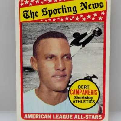 1968 Topps Bert Campaneris #420 baseball card, featuring The Sporting News American League All-Stars design.