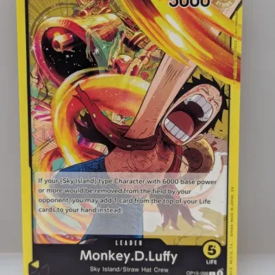 One Piece Card Game Monkey.D.Luffy Leader card (OP05-098 L) featuring full-art foil illustration.