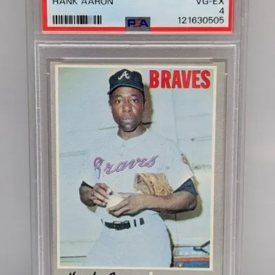 1970 Topps Hank Aaron baseball card #500, PSA graded VG-EX 4.