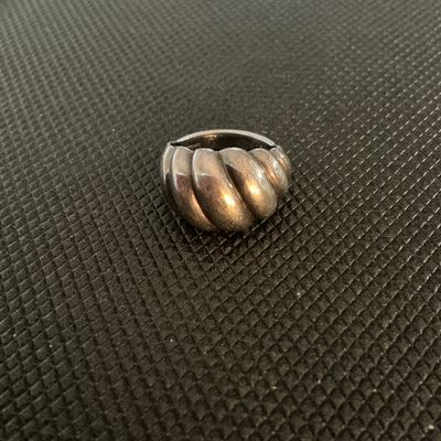 Sterling Silver Ribbed Dome Ring