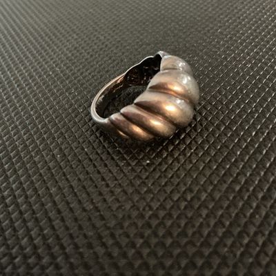 Sterling Silver Ribbed Dome Ring