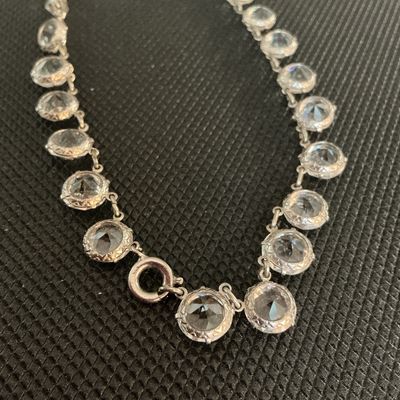 Vintage Graduated Crystal Paste Riviera Choker Necklace