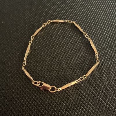 Gold-Tone Bar Link Chain Bracelet