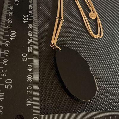 Kinsley Armelle Gold-Tone Long Pendant Necklace with Agate Stone